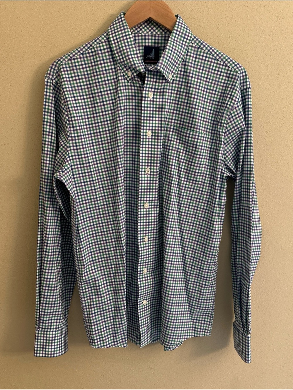 Johnnie O Mens Button Down Shirt Medium Plaid Long Sleeve Casual Prep-Formance